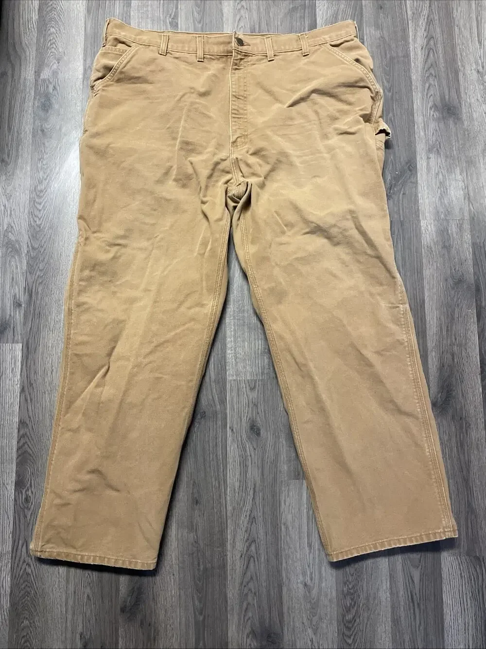 Carhartt Pants Mens 42x32* Tan Canvas Carpenter Loose Hammer Loop Workwear